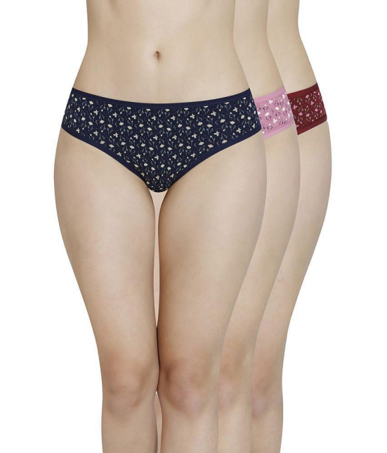 Amante - Cotton Printed Multi Color Women's Bikini ( Pack of 3 ) - None