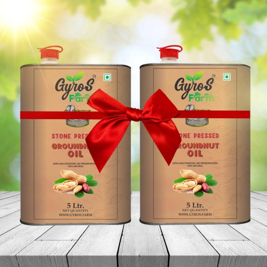 Stone Cold Pressed Groundnut Oil Combo  | 5L + 5L | Zero Adulteration| Sieve Filtered-5 Liter + 5 Liter