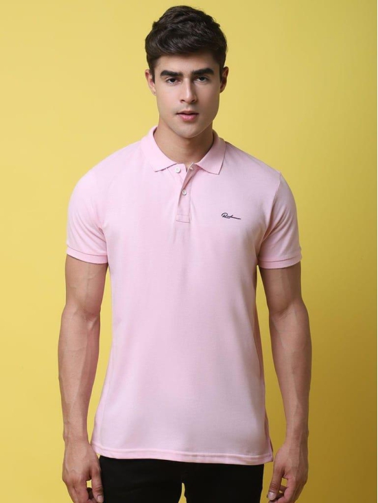 Rodamo Polo Collar Pink Slim Fit Cotton T-Shirt