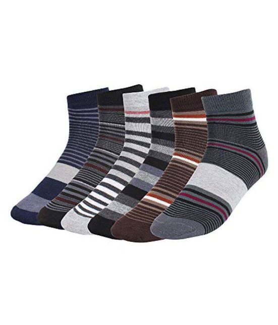 Creature - Cotton Men's Striped Multicolor Ankle Length Socks ( Pack of 6 ) - Multicolor