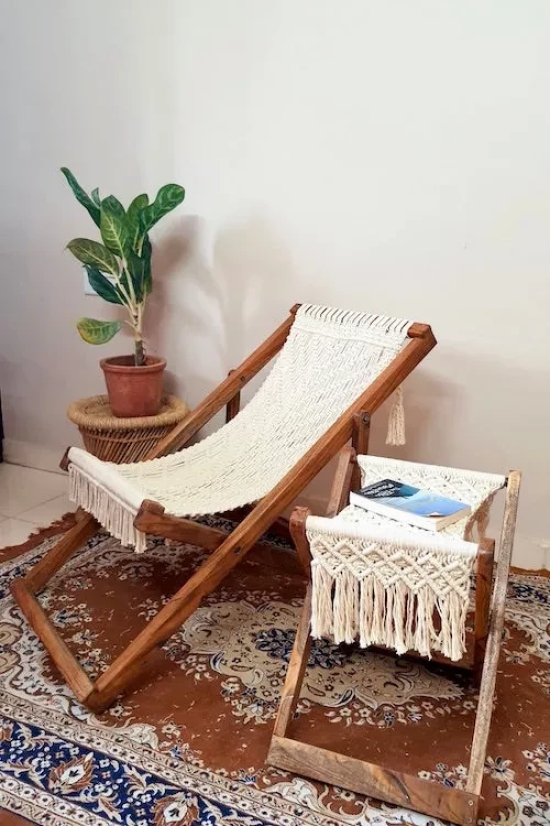 Macrame Foldable Stool