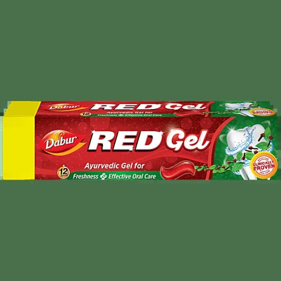 Dabur Red Gel Ayurvedic Toothpaste - Controls Bad Breath, Plaque, Gingivitis, Toothache, 150 Gm