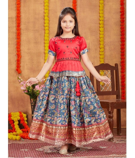 Aarika Red Silk Girls Lehenga Skirt ( Pack of 1 ) - None