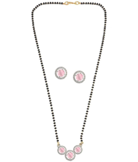 Jewar Mandi - Pink Mangalsutra Set ( Pack of 1 ) - Pink