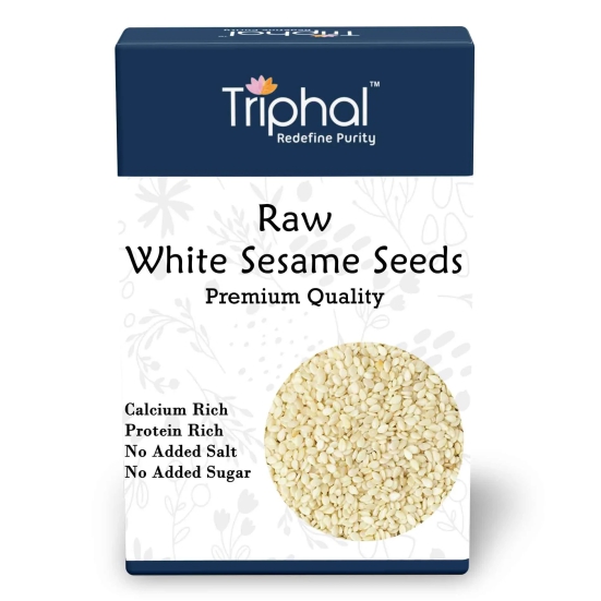 Raw White Sesame Seeds : Premium Edible Seeds for Cooking & Snacking | Triphal