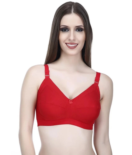 Elina Red Cotton Non Padded Womens Minimizer Bra ( Pack of 1 ) - None