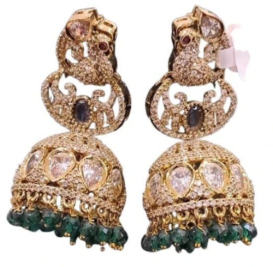 American Diamond Kundan Meenakari Earrings