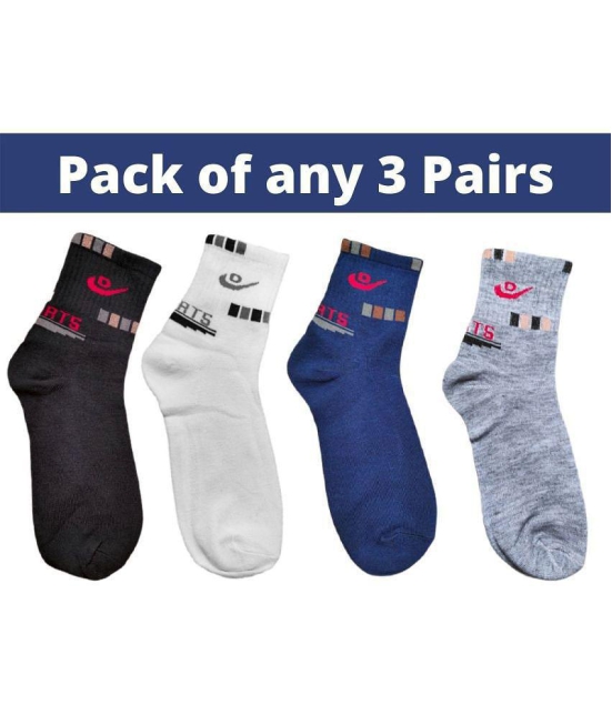 DAYAKU Unisex Multicolor Blend Solid Breathable Full Length Socks ( Pack of 3 ) - None