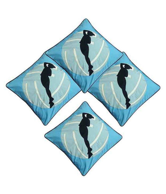 Hugs'n'Rugs Blue Cotton Cushion Covers - Set Of 4