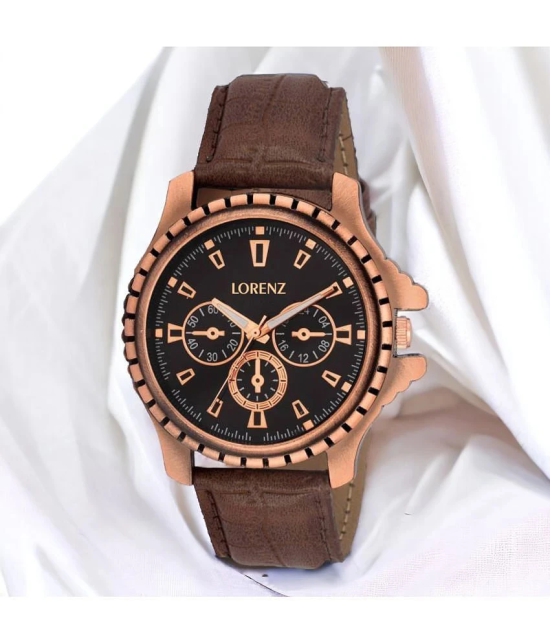 Lorenz Brown PU Analog Mens Watch