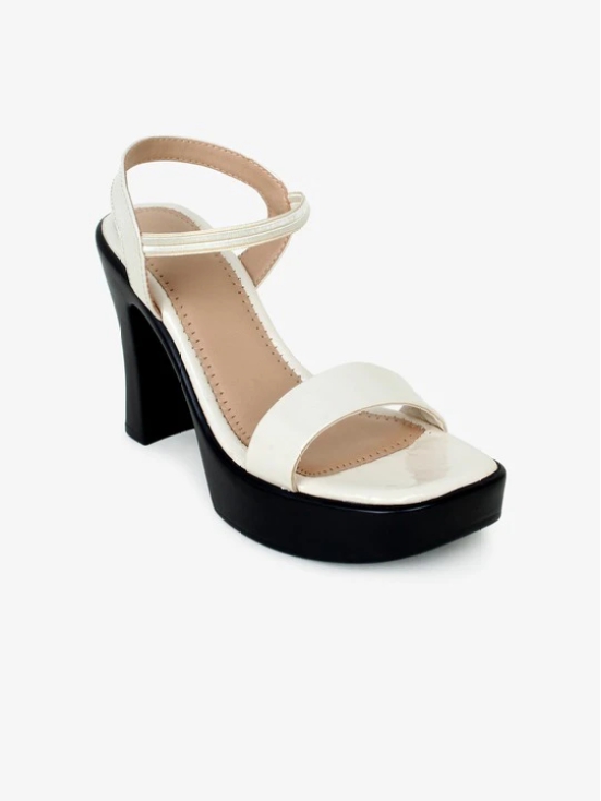 Cream-Coloured Colourblocked Block Sandals