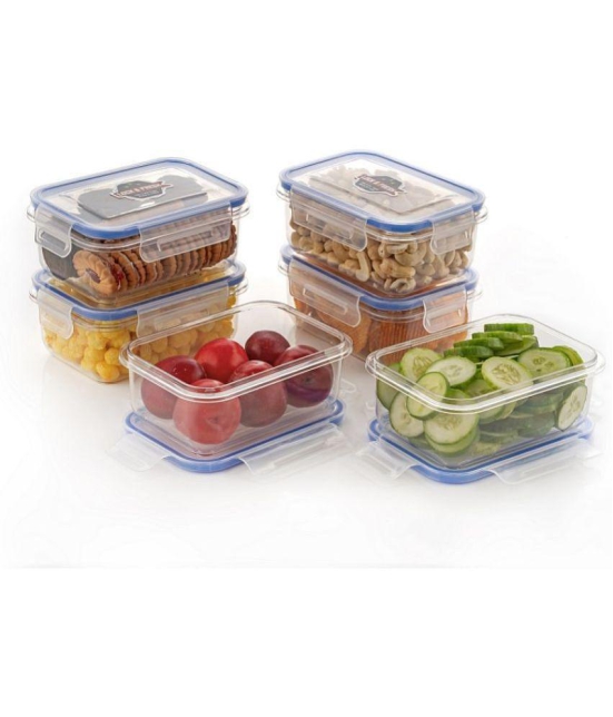 HOMETALES Plastic Multi-Purpose Food Container, 500ml (6U) - Transparent