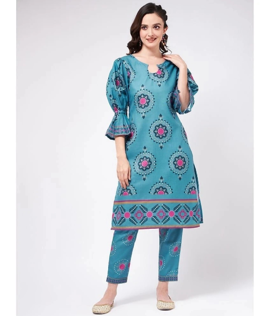 Pannkh Womens Digital Printed Stylish Kurta With Matching Pants - None