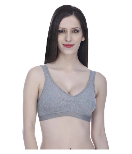 Elina Cotton Sports Bra - Grey - None