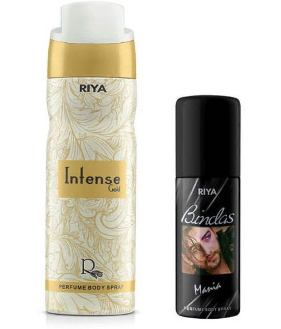 Riya Intense Gold & Bindas Perfume Body Spray for Unisex 240 ml ( Pack of 2 )