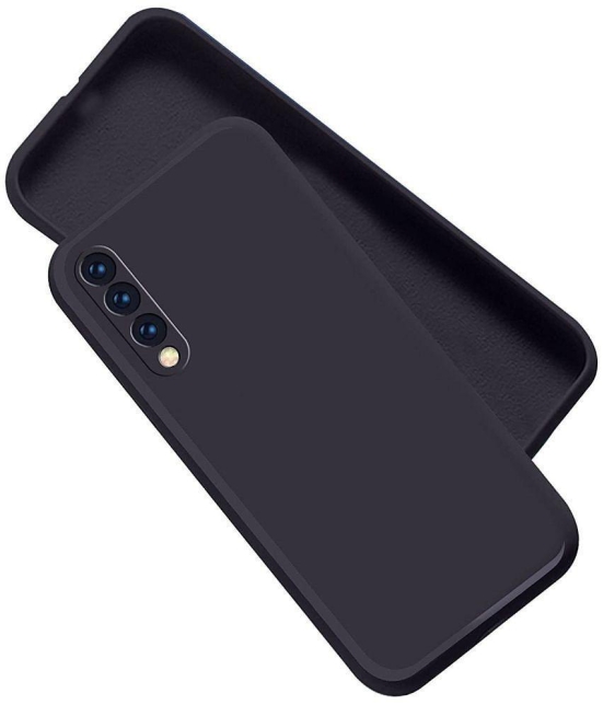 Case Vault Covers - Black Silicon Plain Cases Compatible For Samsung Galaxy A30s ( Pack of 1 ) - Black