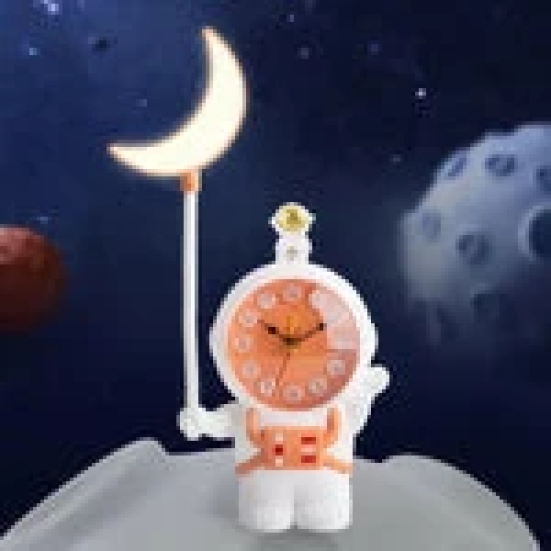 3in1 Astro space Clock, Lamp & Pencil Sharpener-Orange