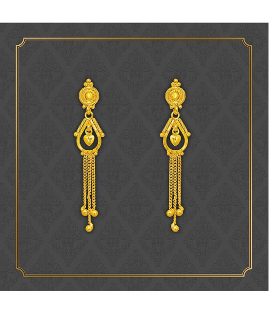 LUV FASHION Golden Drop Earrings ( Pack of 1 ) - Golden