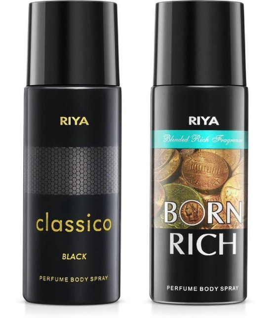 Riya Classico & Born Rich Deodorant Spray & Perfume For Men 300 ( Pack of 2 )