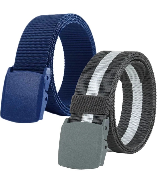 Loopa Multi Nylon Casual Belt Pack of 2 - None