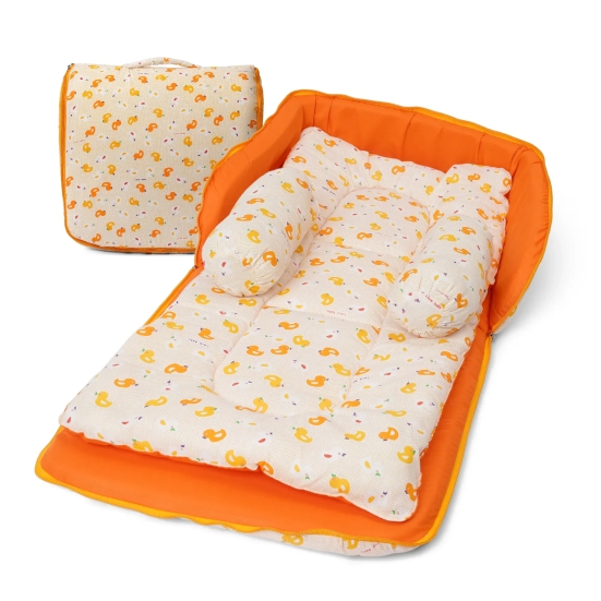 Compact Baby Bed In A Bag | Portable and Travel Friendly Baby Bed Yellow