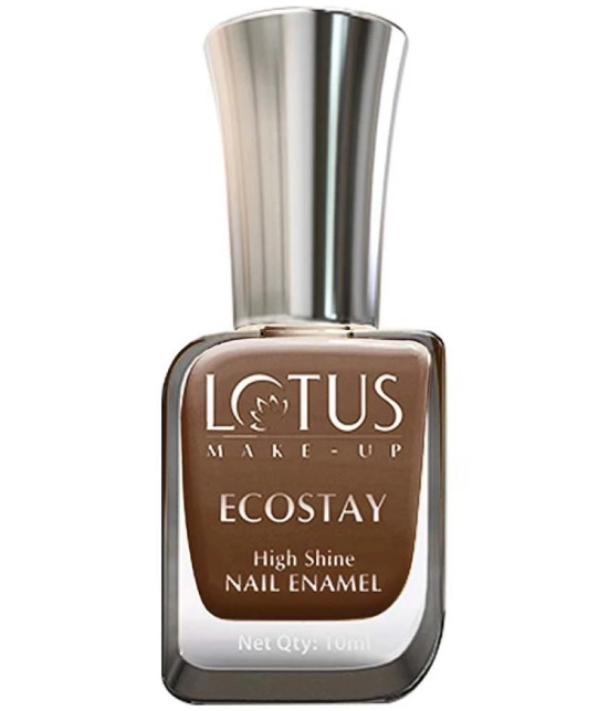 Lotus Make-Up Ecostay Nail Enamel Cappuccino E79 (Brown Shade), Easy to Apply, Glossy Finish, 10ml