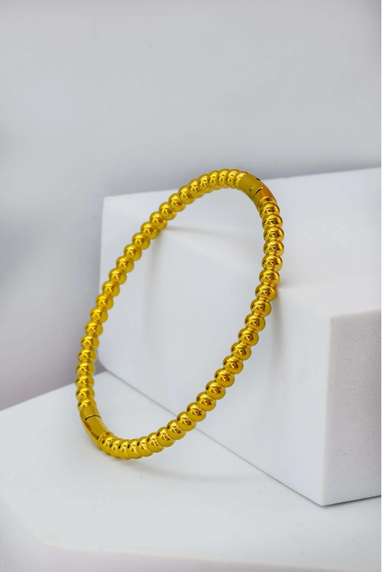 UNISEX SS KADA-GOLD / GOLD BEAD KADA