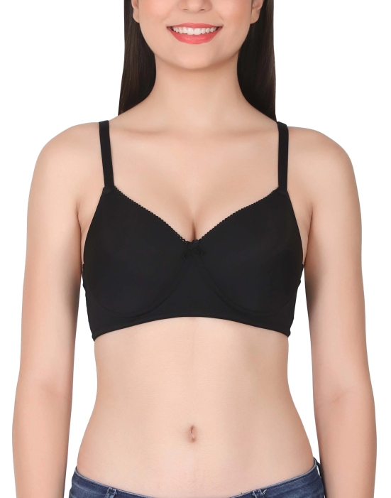 LacyLuxe Seamless Padded/Non-Wired Bra-36C / Black / Nylon Spandex Blend