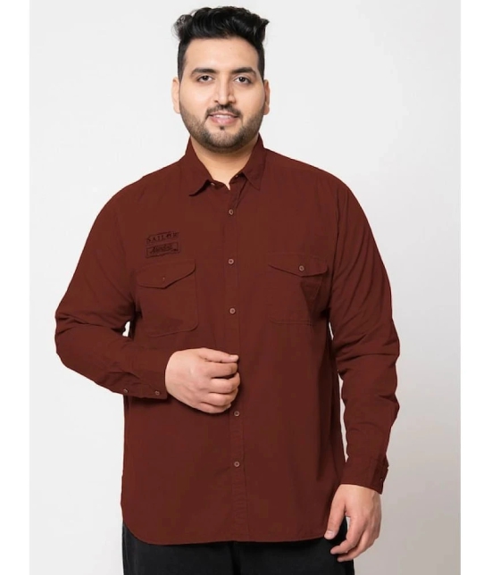 IVOC 100% Cotton Regular Fit Solids Full Sleeves Mens Casual Shirt - Rust ( Pack of 1 ) - None