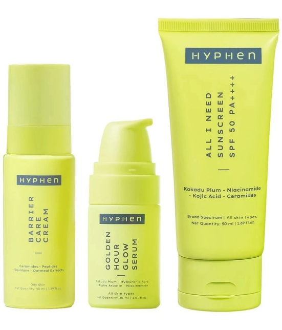 Hyphen Daily Face Care Regime - Oily & Combination Skin | with Face Serum Moisturizer & Sunscreen