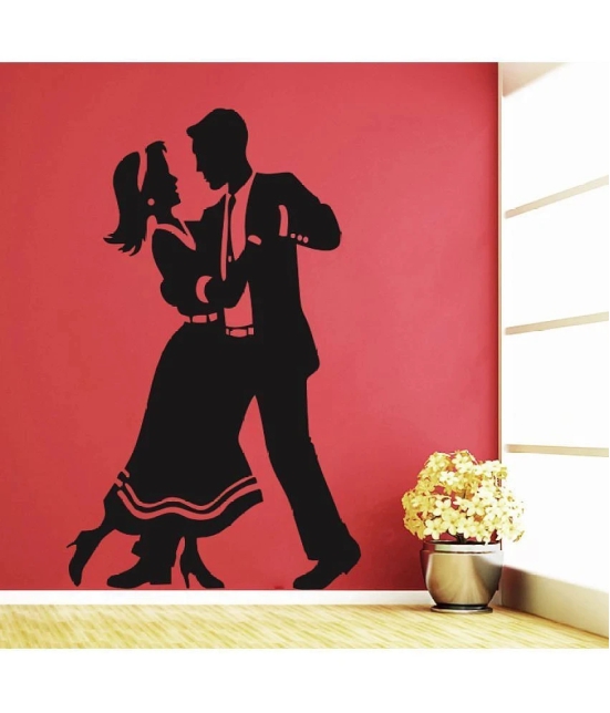 Decor Villa Lovely Couple Vinyl Black Wall Stickers