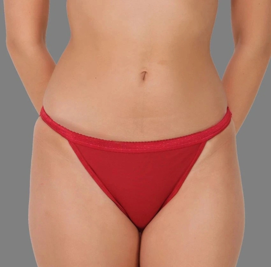 Madam - Red Cotton Solid Womens Bikini ( Pack of 1 ) - None