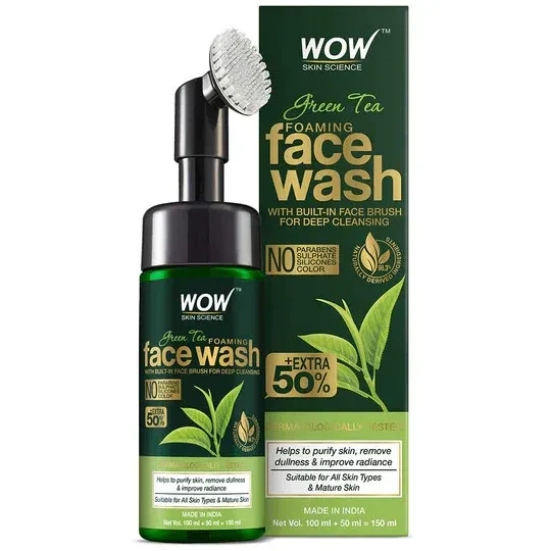 Green Tea Face Wash 150 ML (Face wash with built-in-brush)