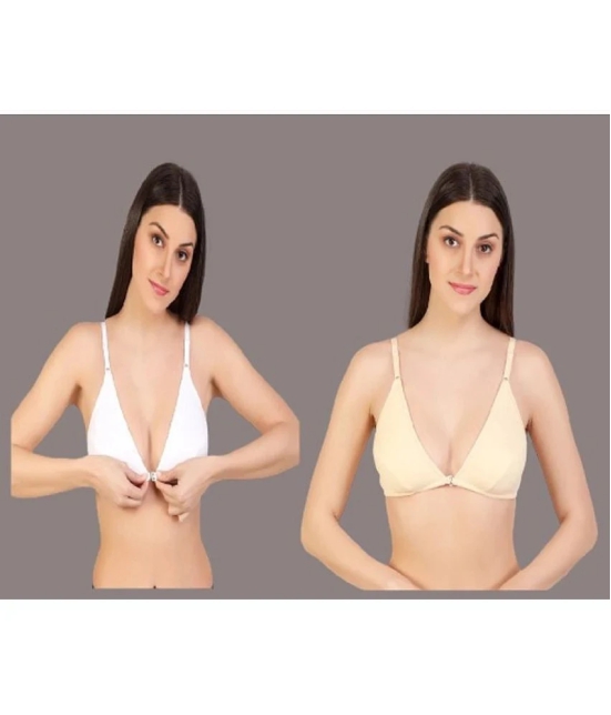 Desiprime - Multicolor Cotton Non Padded Womens Everyday Bra ( Pack of 2 ) - None