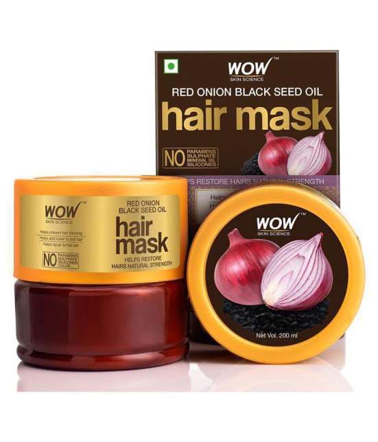 WOW Skin Science Red Onion Black Seed Oil Hair Mask with Red Onion Seed Oil Extract and Black Seed Oil, 200mL