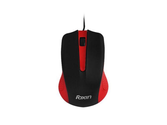 Foxin Classy-Red Wired Plug-N-Play USB Mouse, High Resolution 800 DPI