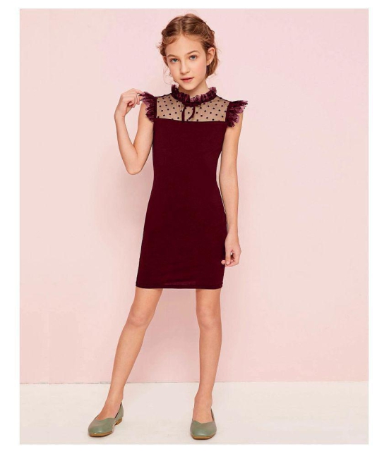 Addyvero - Maroon Cotton Blend Girls Bodycon Dress ( Pack of 1 ) - None