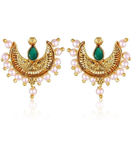 Vighnaharta Green Chandbalis Earrings ( Pack of 1 ) - Green