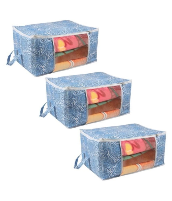 Prettykrafts Underbed Storage Bag, Storage Organizer, Blanket Cover with Side Handles (Set of 3 pcs)