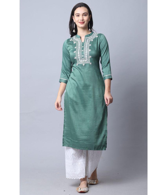 Rajnandini - Green Silk Women's A-line Kurti ( Pack of 1 ) - None