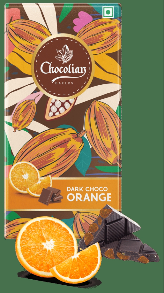 Chocolian Bakers Dark Chocolate with Orange | Dark Chocolate | 100% Veg | Eggless |