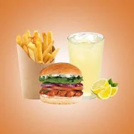 Chicken Burger +Fries+Lime