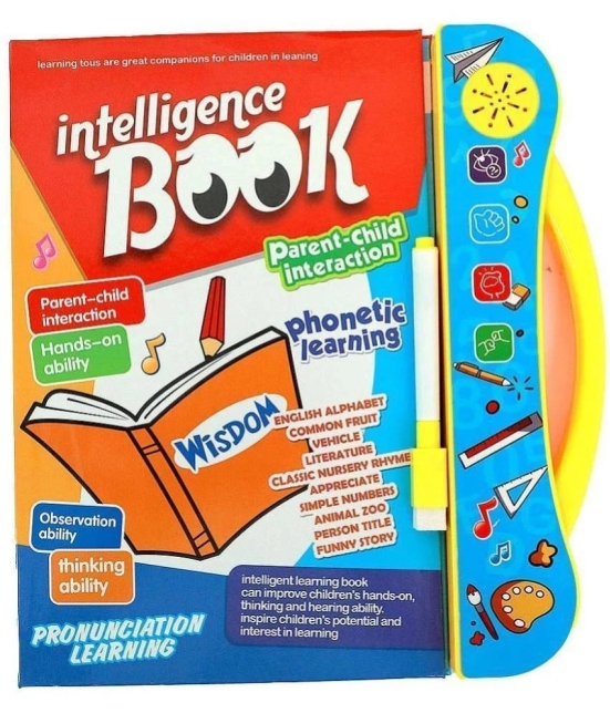 Intelligence Book English Letters & Words Learning Sound Book, Fun Educational Toys. Activities with Numbers, Shapes, Animals Phonetic Learning book for Toddlers. (I-book, Multicolor) - Mult