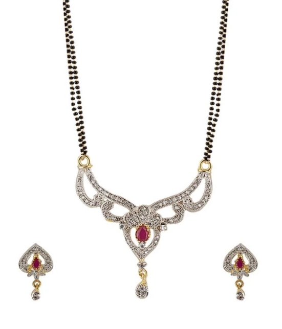 Youbella Designer American Diamond Mangalsutra Set with Chain