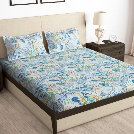 Arena 186 TC Multicolor Double Size Bedsheet With 2 Pillow Cover-Double Bedsheet / 186 TC / Multi Color