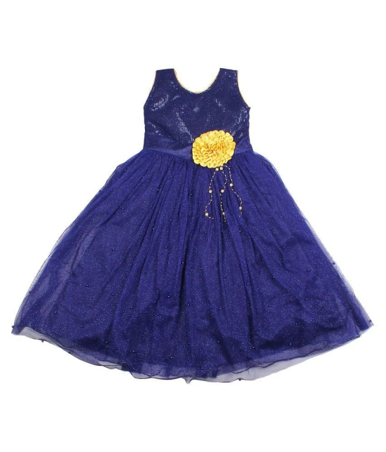 Arshia Fashions Blue Sleeveless Gown for Girls - 6 Years