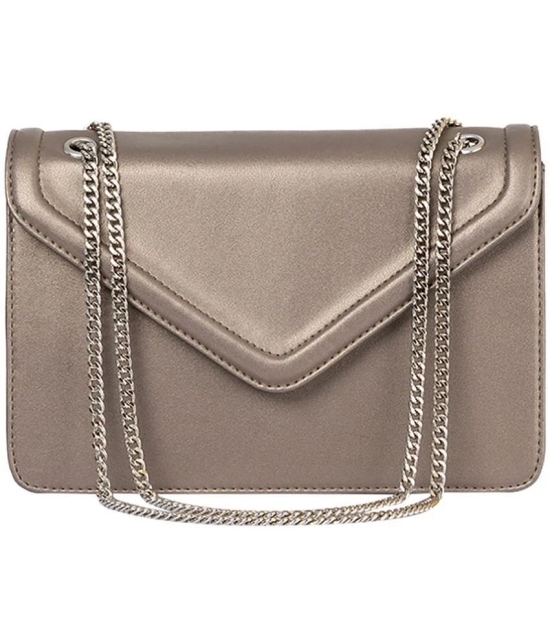 Khadims Beige Faux Leather Sling Bag - Beige