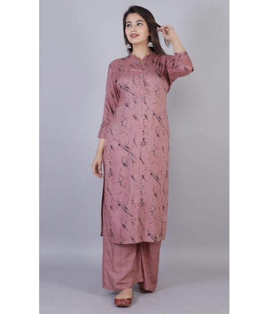 JC4U - Pink Straight Rayon Womens Stitched Salwar Suit ( Pack of 1 ) - None