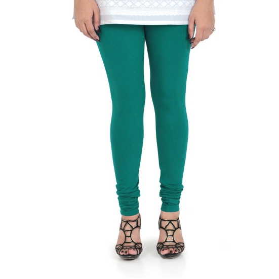 Women's Cotton Churidar Leggings (Free Size) - Garden Green