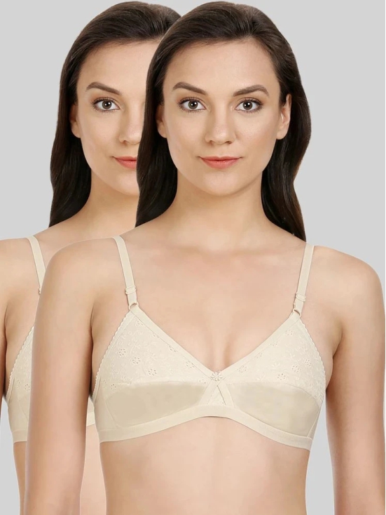 Bodycare Beige Cotton Heavily Padded Womens Everyday Bra ( Pack of 2 ) - None